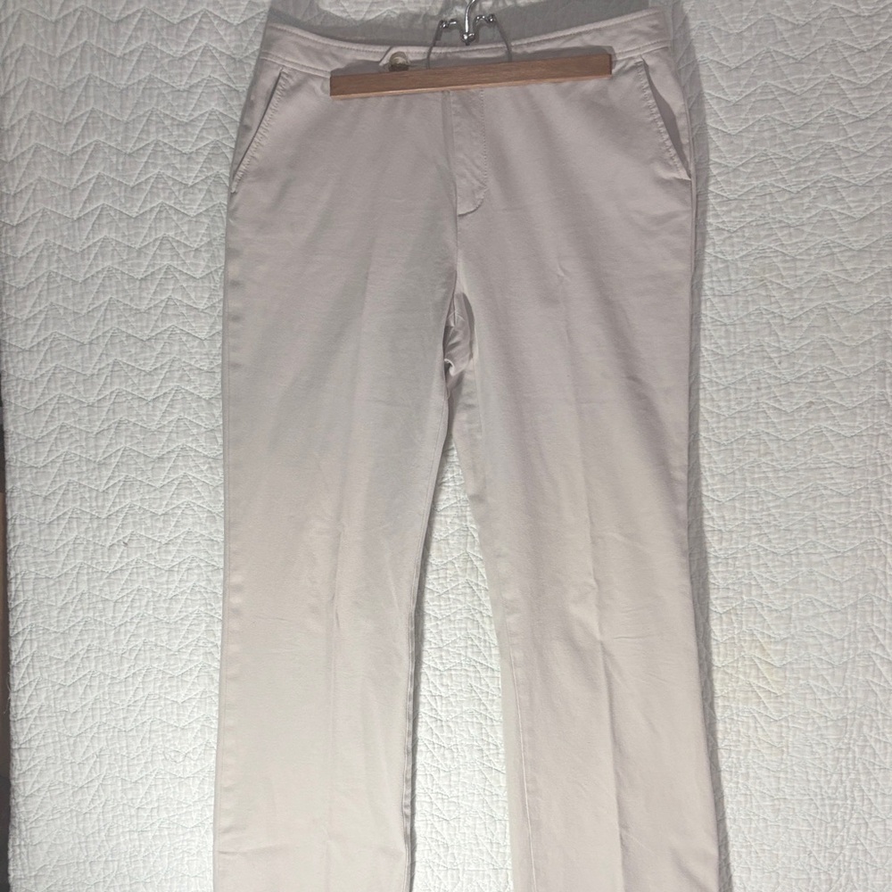 Eddie Bauer Cream Straight-Leg Trousers